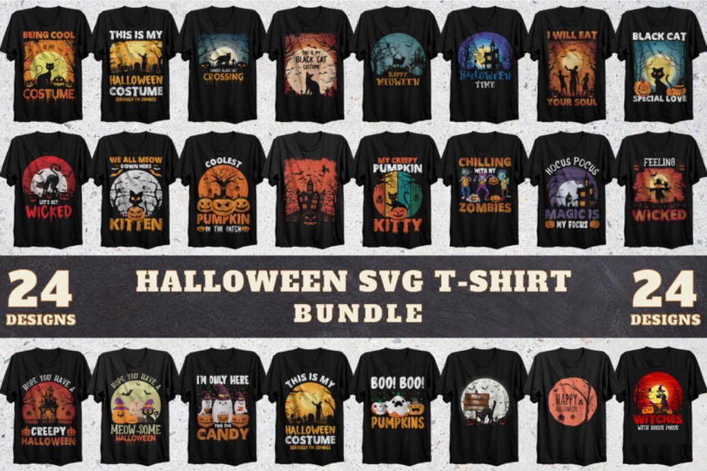 Halloween SVG T-shirt bundle for Cricut shirts and witchy apparel