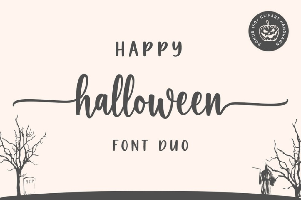 Happy Halloween cute Halloween font by Graphix Line Studio