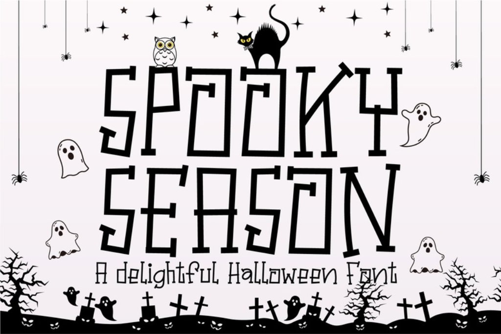 Spooky Season cute Halloween font by Nobu Collections