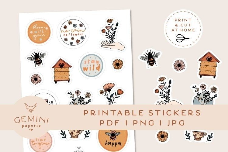 Botanical Printable Stickers by geminipaperie — product preview for vision board stickers and printable elements