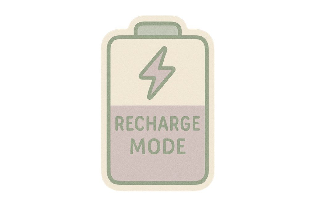 Recharge Mode Self Care Sticker by OCA Creative Labs — product preview for vision board stickers and printable elements