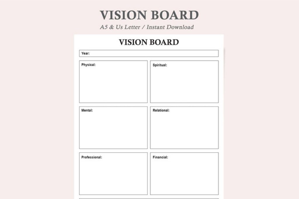 6. Vision Board, Goal Planner, Goal Journal — Creative Fabrica product preview