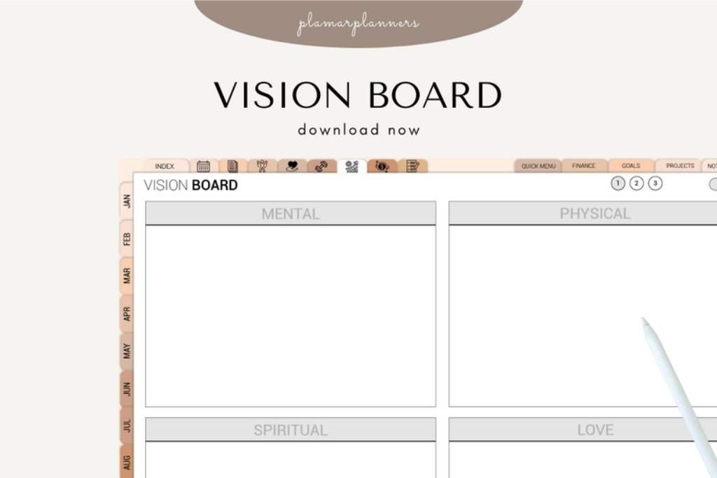 Vision Board — Printable & Digital Vision Board — Printable & Digital by Plamarplanners — digital preview for a vision board party