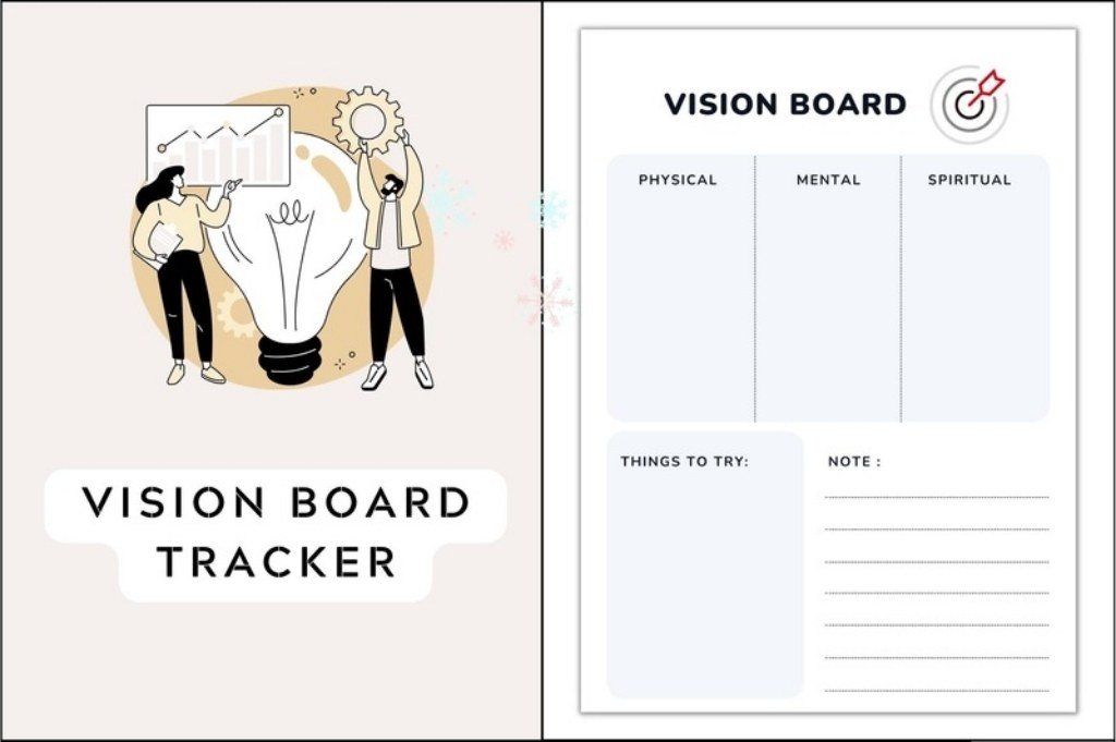 Vision Board Tracker Vision Board Tracker by Realtor Templates — digital preview for a vision board party