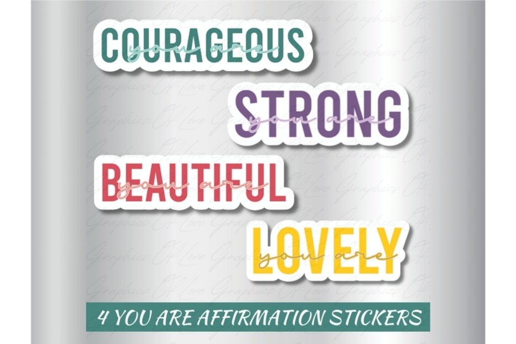 YOU ARE Affirmation Sticker Set by Graphics Of Love — product preview for vision board stickers and printable elements